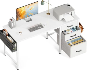 ODK Computer Desk with Storage Bag&3 Drawers Reversible,Home Office Desk with... - Picture 1 of 14