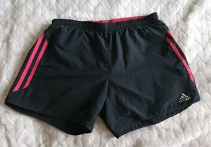 ADIDAS Clima 365 Shorts Sz Small Athletic Running Black Pink Stripes - Picture 1 of 10