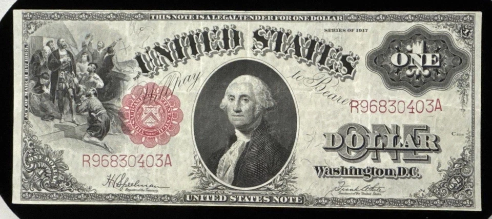 1917 $1.00 Bill FR#36 Legal Tender Note R96830403A Red Seal. UV Test Pass. Real - Image 1 of 4