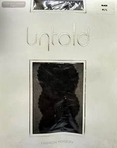 Untold Lace Backseam Micronet Fashion Tights Black M/L - Picture 1 of 5