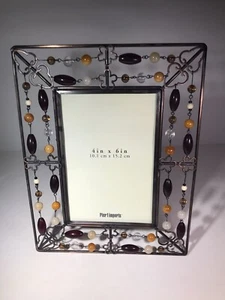 Pier 1 Imports Perlen Bilderrahmen Southwestern Kupfer Metall Motiv 4x6" - Bild 1 von 24