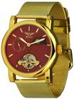 Minoir Watches Model Givry Gold/Red Unisex Watch Automatic Watch Milan Watch Band