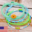 5pcs Adjustable Strings Sunflower Bracelets Handmade Wrap Rope Friendship Gifts