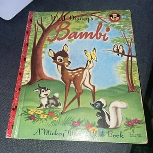 Walt Disney's BAMBI A Mickey Mouse Club Book (1948, hardcover) 'M' edition - Picture 1 of 11