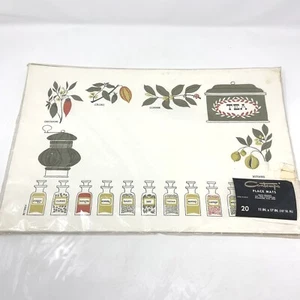 Vintage Contempo Paper Place Mats Beach Coffee Spices MCM Kalamazoo Retro - Picture 1 of 5