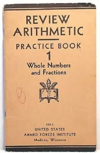 REVIEW ARITHMETIC WHOLE NUMBER FRACTION Schorling Armed Force Institute Military - Picture 1 of 1