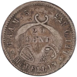 Colombia - 20 Centavos - 1876 - Silver .835 - Picture 1 of 2