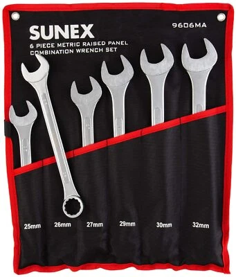 Sunex Tools 9606MA Juego de llaves combinadas de panel elevado de 6 piezas CRV Foto 1 de 4