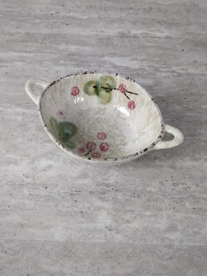 Cuenco de cerámica Nobilta con asas, floral Foto 1 de 4