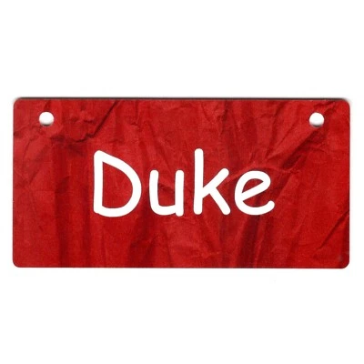 Etiqueta de caja para perros personalizada con diseño de papel arrugado rojo de 5" x 2,5" ENVÍO GRATUITO Foto 1 de 4