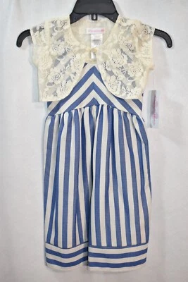 Traje de salto Bonnie Jean talla 6 azul a rayas para niña Foto 1 de 4