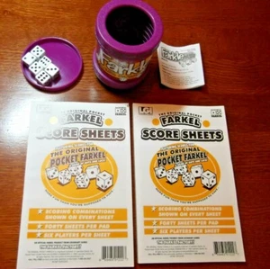 FARKLE Dice Rolling Risk Taking Dice Game Complete W 2 Pads of Score Sheets - Picture 1 of 6