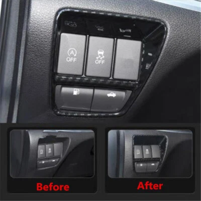 Interruptor de ajuste de faros de coche de fibra de carbono para Acura TLX 2015-2022 Foto 1 de 4