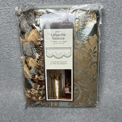 Cachoeira Croscill Lafayette Valance Grand Damask estoque morto aposentado vitoriano - Imagem 1 de 4