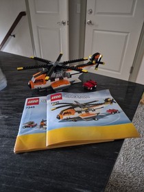 100% Complete LEGO Creator 7345 Transport Chopper Helicopter Plane Boat W/instr