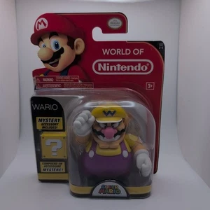 New Sealed 2014 World of Nintendo Super Mario Wario 4" Jakks - w/ Accessory 1-1 - Picture 1 of 7
