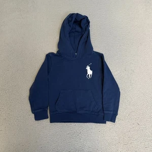 Polo Ralph Lauren Hoodie Boy Size 5 Blue Big Pony Pullover - Picture 1 of 7