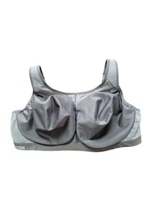 Pre-Owned GLAMORISE 46F Sport Elite Performance Two Tone Grey Sports Bra 9066 - Picture 1 of 13