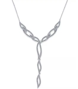 Collar ELIOT DANORI Pavé Hoja Cuello Y Tono Plata - Imagen 1 de 1