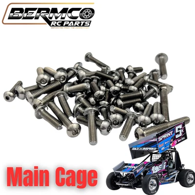 Bermco RC Parts Losi 22S Sprint Titanium Roll Cage Screw Kit Dirt Oval Upgrade - Image 1 of 4