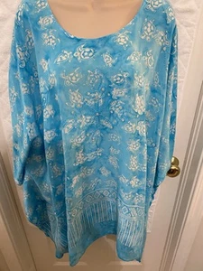 Island Planet Beach Kimono Cover Up Turtle Design 100% Rayon one size - Picture 1 of 12