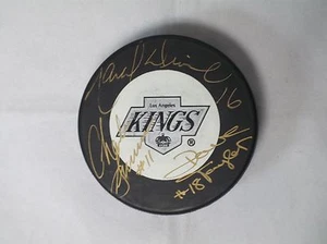 Los Angeles Kings Triple Crown Line Taylor, Dionne & Simmer Signed NHL Puck  JSA - Picture 1 of 4