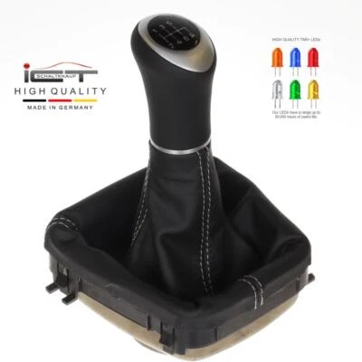 LED ICT Schaltknauf Schaltsack Leder für Volvo XC90 Naht silber B41 - Изображение 1 из 4