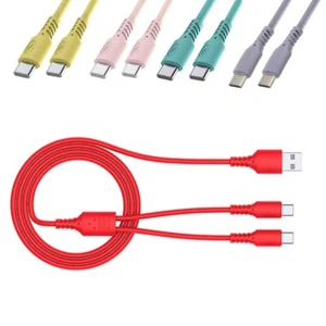 2m USB To Type C USB C Male Splitter Y Charging Cable Cord for Cellphone - Zdjęcie 1 z 27