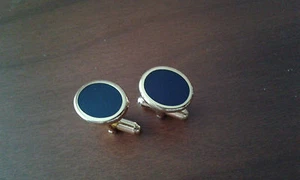Usado - GEMELOS METAL DORADO Y ESMALTE AZUL - Item for Collectors - - Imagen 1 de 3