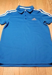 Adidas Boys Shirt Short Sleeve Size Small 8 Blue Athletic Nice - Picture 1 of 11