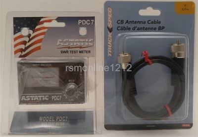 Astatic CB Radio Antenna PDC7 SWR Test Meter w/ 3' RG-58AU Jumper Cable - Image 1 of 4