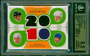2010-11 O-Pee-Chee Souvenirs WAYNE GRETZKY MARIO LEMIEUX Quad Jersey OPC BGS 9.5 - Picture 1 of 2