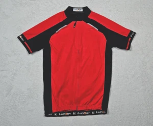 Funkier Full Zip Cycling Jersey w/ Back Zipper Pocket -Red w/ Black -Size Medium - Picture 1 of 10