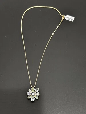 Collar Colgante Nadri Corte Mixto Acuarela Cristal Flor Chapado en Oro 18k $90 Foto 1 de 4