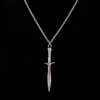 Ожерелье с ножевым мечом серебряное оружие кулон ретро ювелирные изделия - Изображение 1 из 4