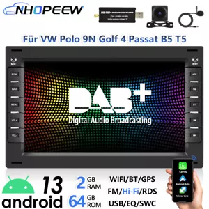 DAB+ CarPlay Android Autoradio Für VW Polo 9N Golf 4 Passat B5 T5 GPS Navi WIFI - Bild 1 von 14