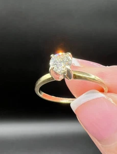 14K Gold .40 Carat Diamond Ring, Almost 1/2 Carat, Size 6, “CR” - Picture 1 of 15