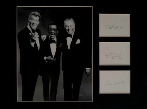 The RAT PACK AUTOGRAPH photo display Frank Sinatra Dean Martin Sammy Davis Jr Cover
