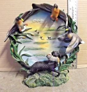 3-D Hunter's Collectors Plate Duck Hunter 's Trusted Dog - Picture 1 of 7