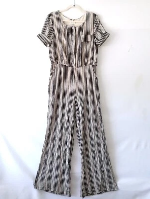 Monos Harlyn para mujer azul blanco roto a rayas cremallera lateral pierna ancha talla M Foto 1 de 4