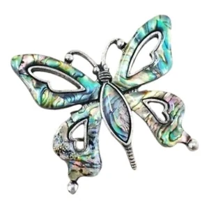 Abalone Butterfly Pin Natural Shell Jewelry - Picture 1 of 11