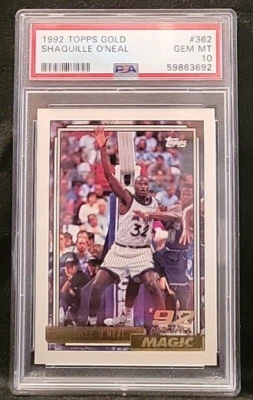 1992 TOPPS GOLD NO362 ШАКИЛ О'НИЛ RC MAGIC HOF PSA 10 драгоценных камней как новые!!! - Изображение 1 из 2