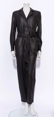 Veronica Beard  "Loredana" Lederoverall US6 Gr.S schwarz Leder - Bild 1 von 4