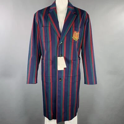 GUCCI 2019 Talla 42 Abrigo De Lana Negro Burdeos Con Rayas - Imagen 1 de 4