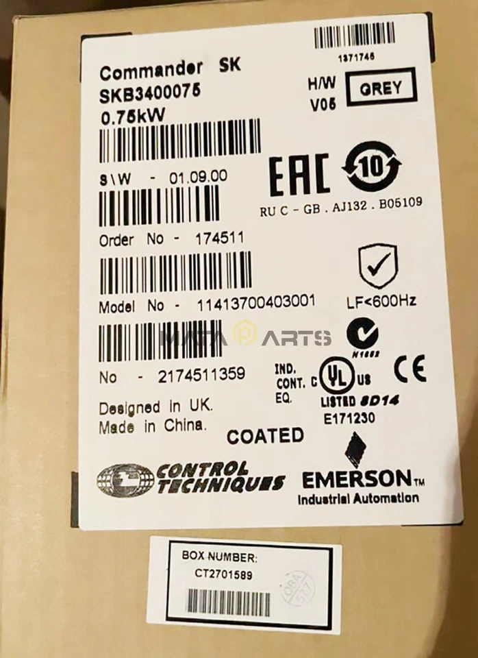 ONE NEW EMERSON CONTROL TECHNIQUES INVERTER SKB3400075 - Image 1 of 1