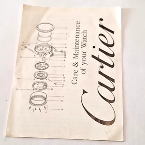Cartier Care & Maintenance of your Watch leaflet - Picture 1 of 3