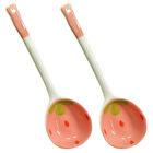 Ceramic Strawberry Soup Spoons - 2pcs for Easter & Ramen
