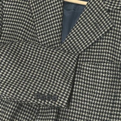 Polo Ralph Lauren Mens Size 45 L Long Houndstooth Blazer Jacket Sport Coat - Image 1 of 4