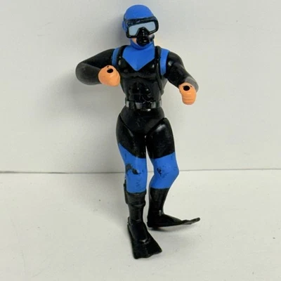 "Figura de acción Scuba Diver 4"" sin marca negro azul posable articulada" Foto 1 de 4