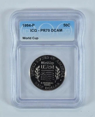 1994-P World Cup Soccer Commemorative Half Dollar PR70 DCAM ICG *3426 - Image 1 of 4